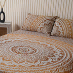 Brown Mandala Bedsheets with pillow covers