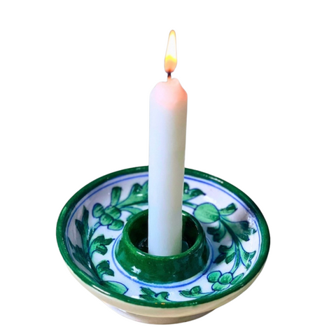 Blue Pottery Candle Holder