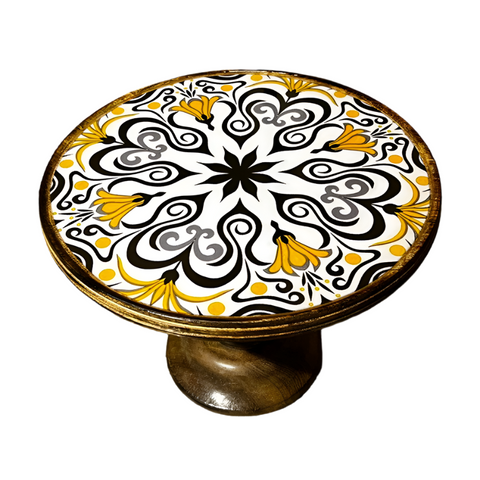 Golden Scroll Cake Stand