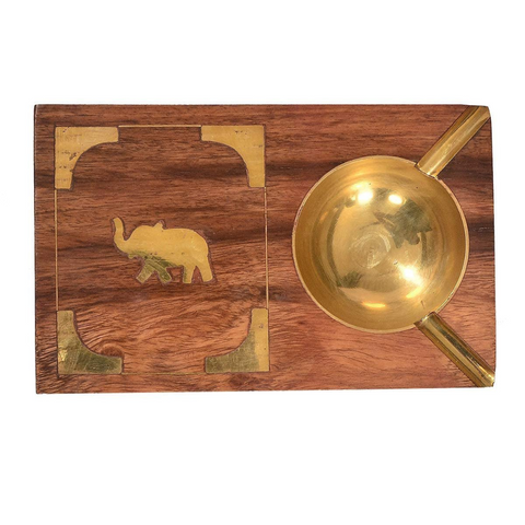 Wooden Ashtray With Lid