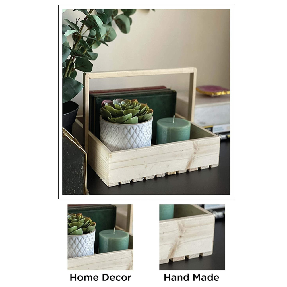 Wooden Basket with Handle