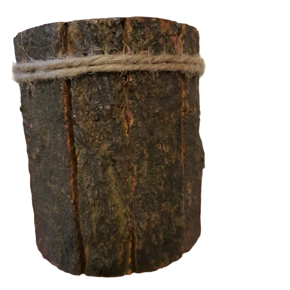 Candle Holder With Side Bark