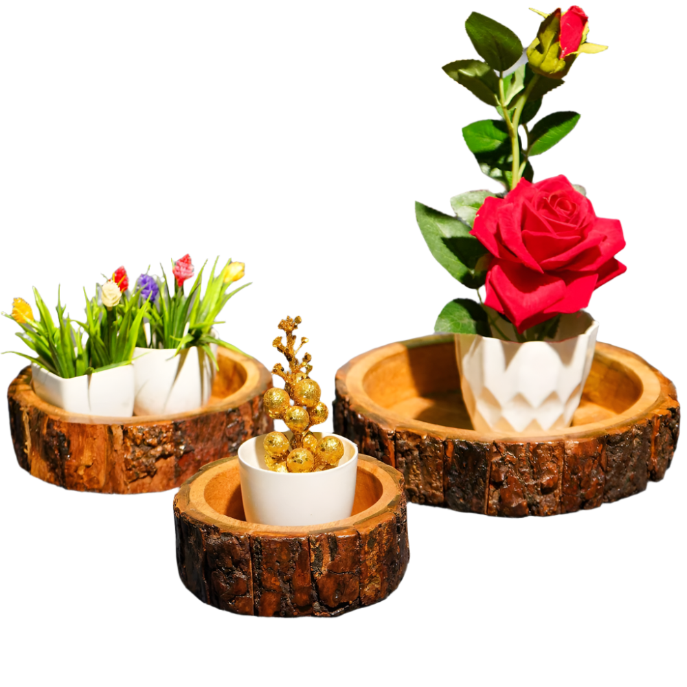 Wooden Serving Tray Set of 3
