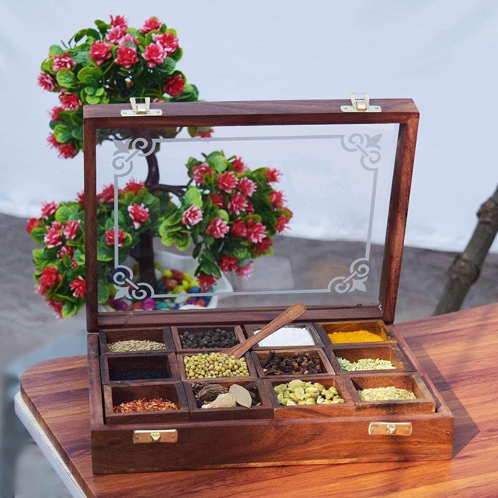 Wooden Spice Box