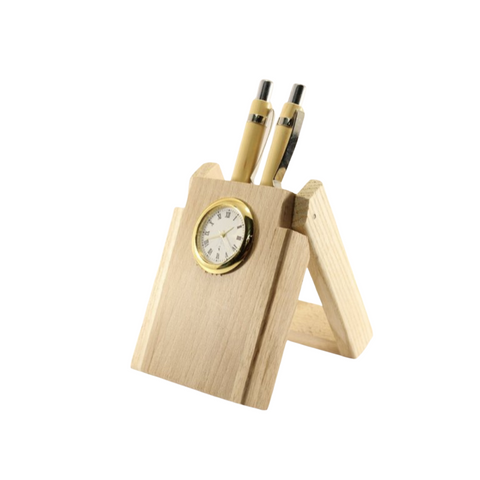 Pen Holder With Clock
