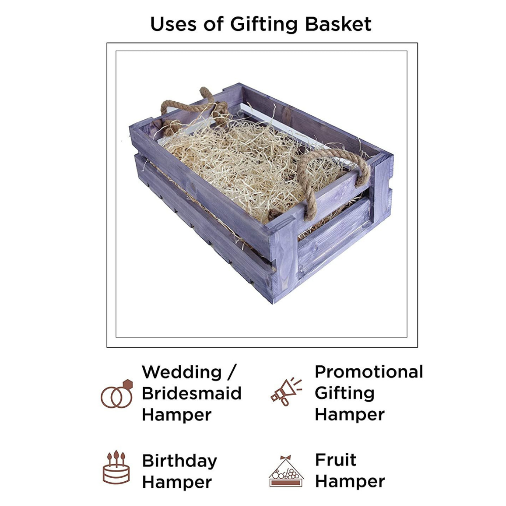 Wooden Basket with Jute Rope
