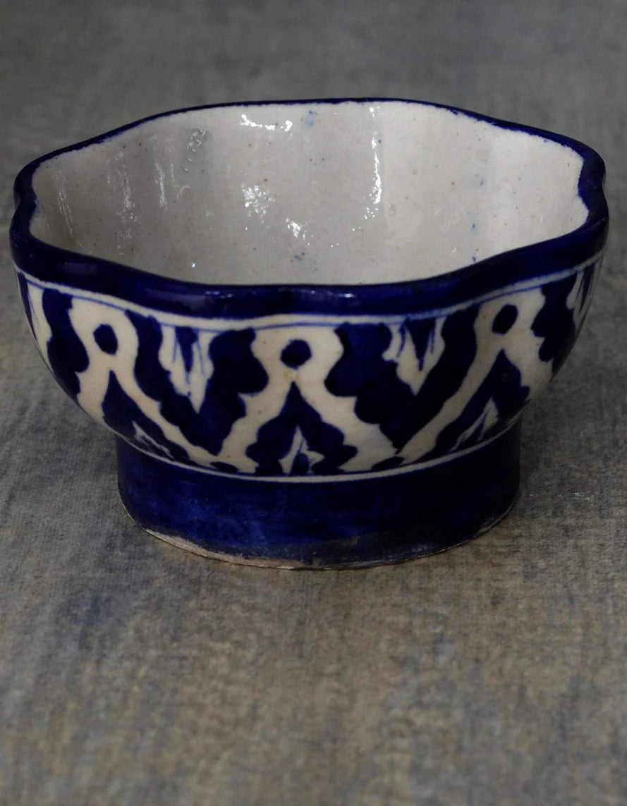 Ikat Blue Pottery Bowl Main image