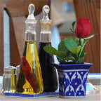 Square Flower Bud Vase Indigo Blue