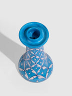 Turquoise Geometric Blue Pottery Candle Stand