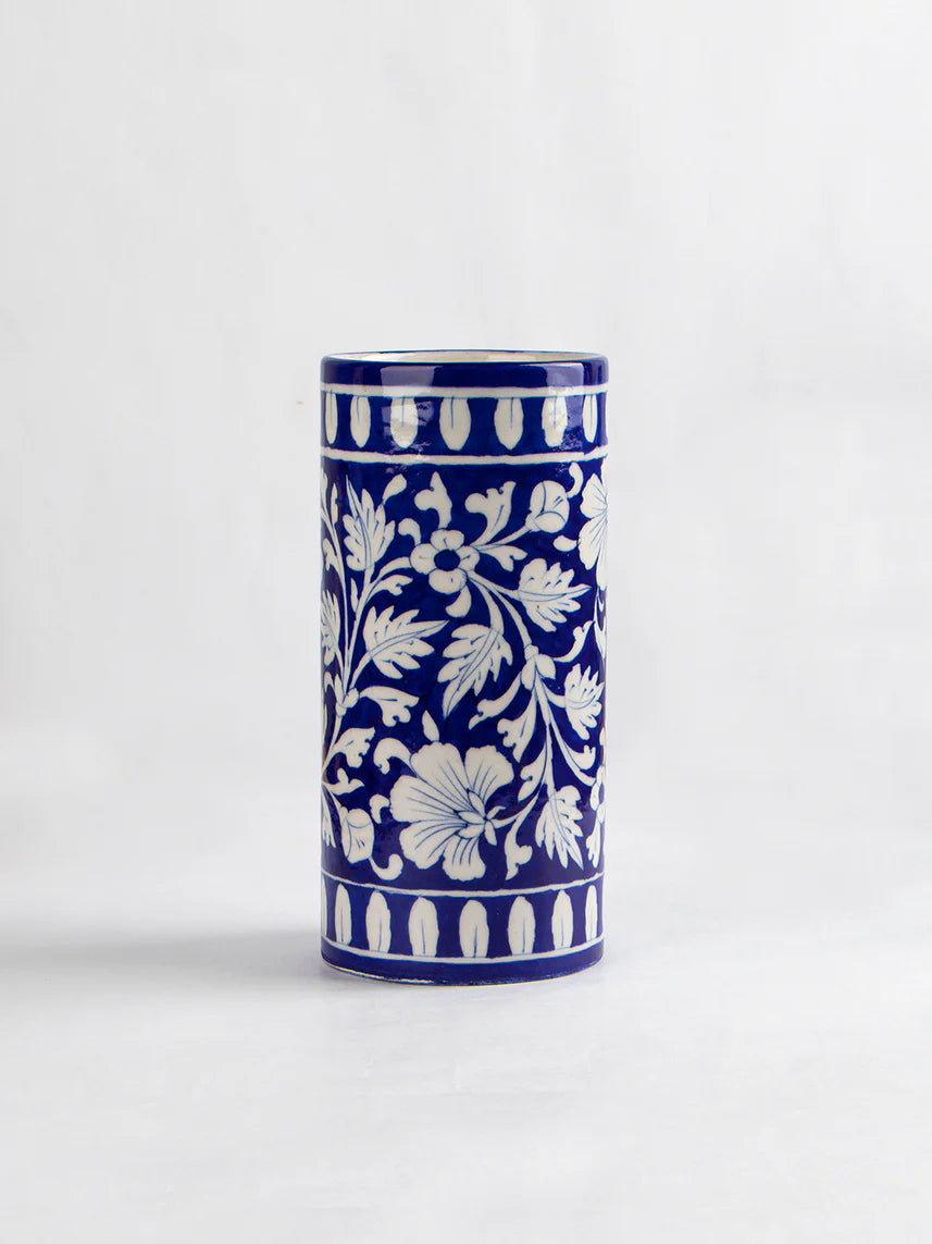 Cylinder Flower Vase Blue