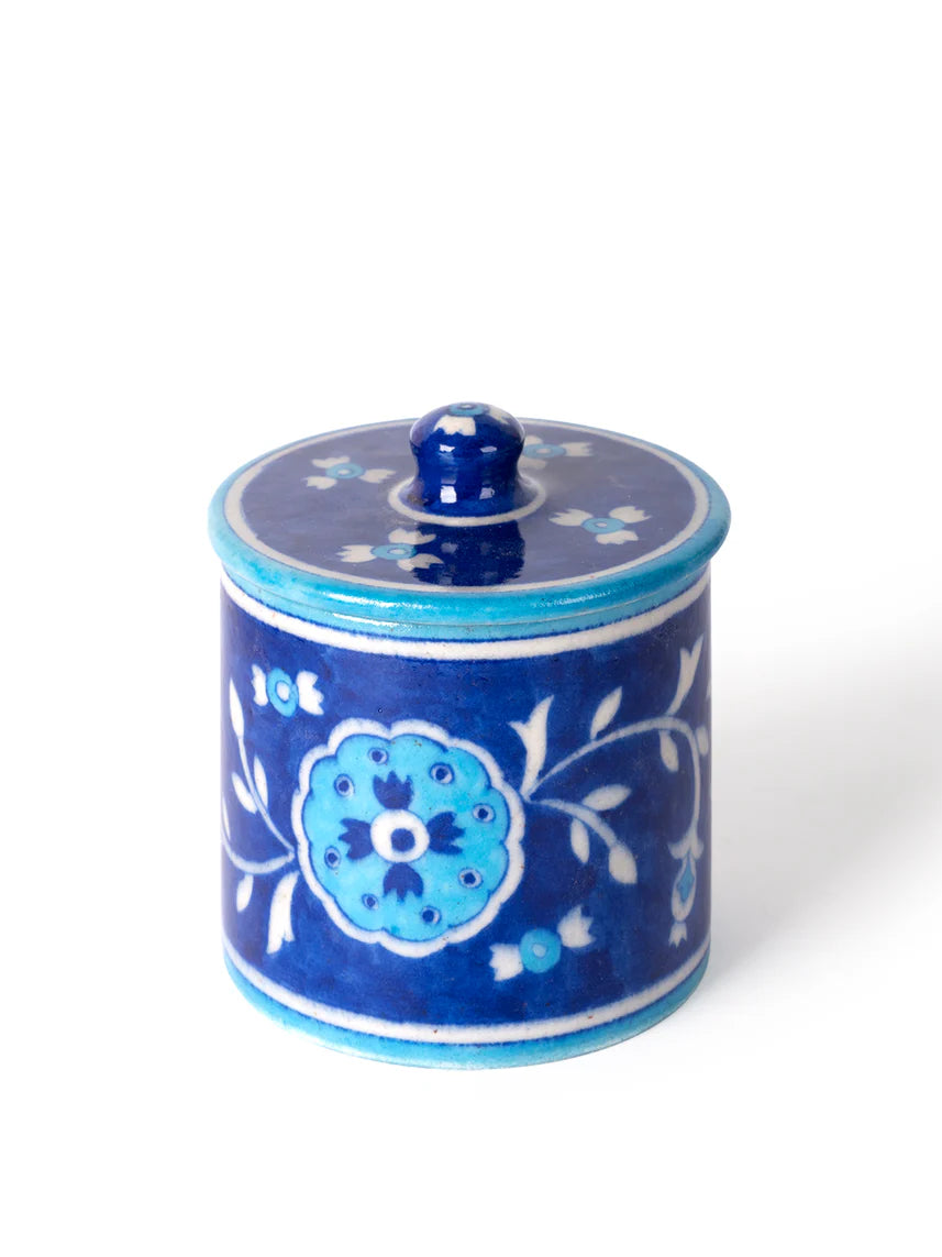 Blue Pottery Handmade Jar 3