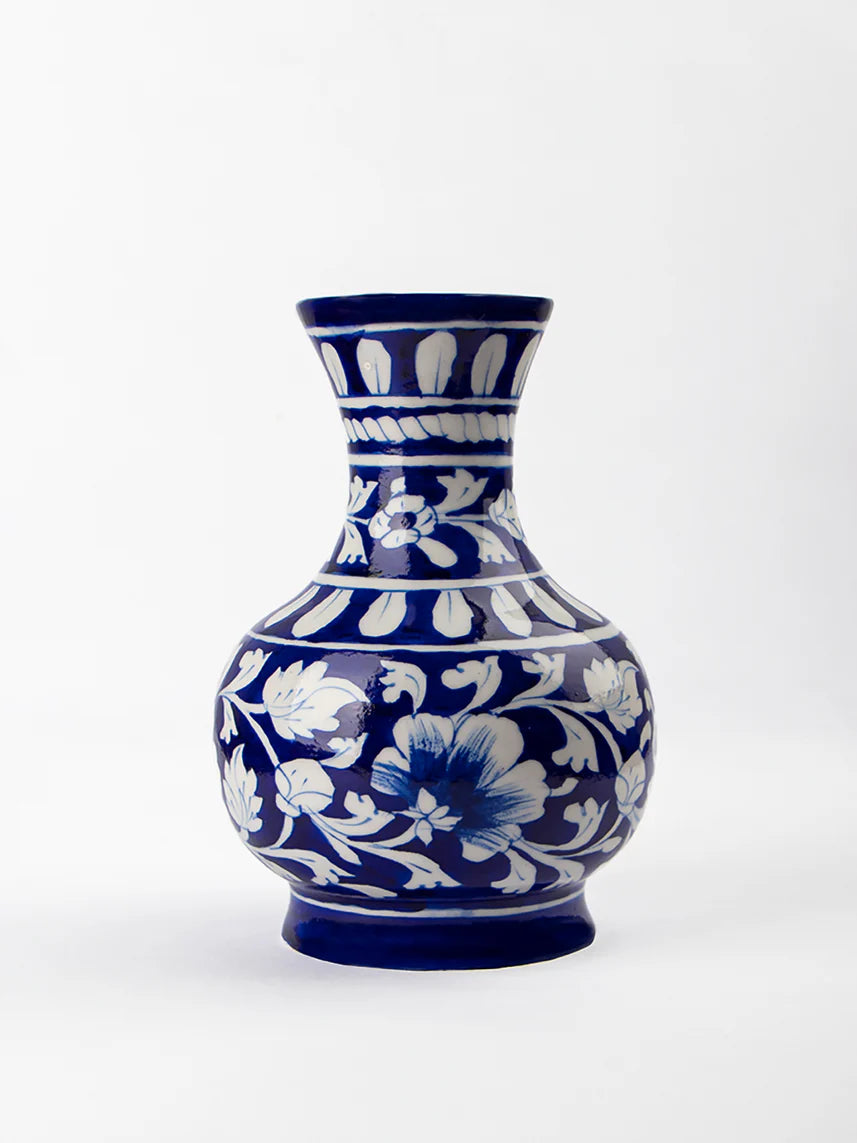 Blue Pottery Surahi Blue & White Secondary image